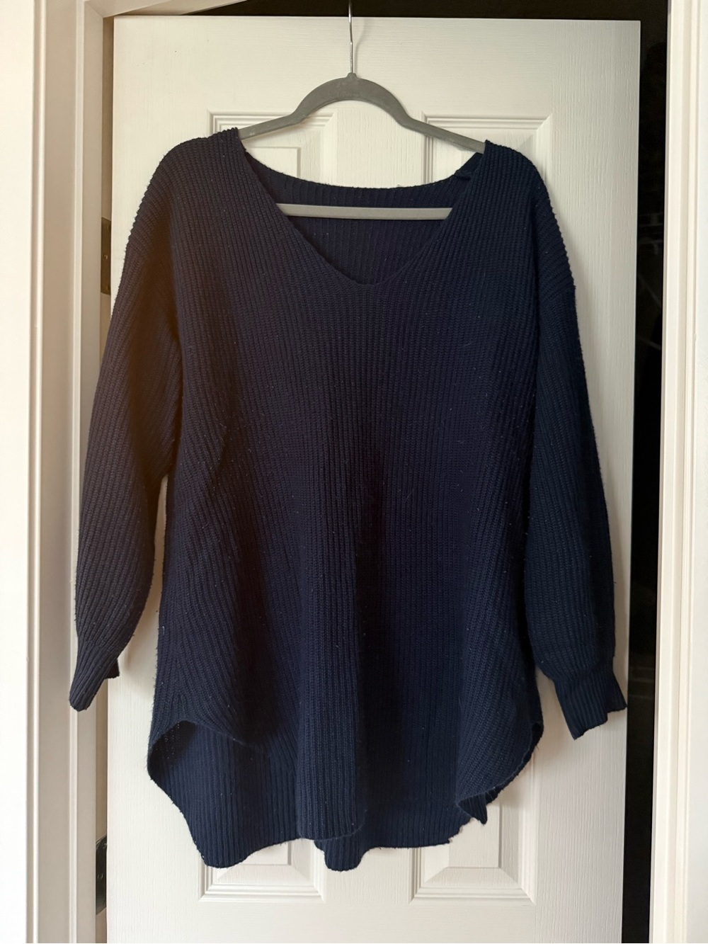 Classic Navy V-Neck Women’s Sweater